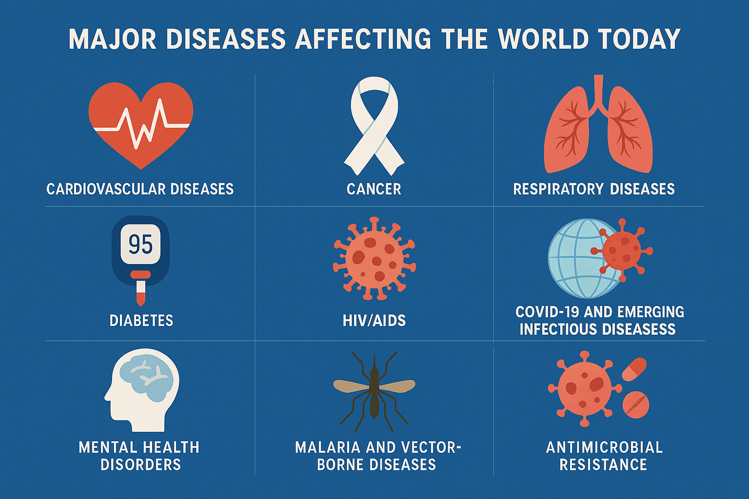 Major Diseases Affecting the World Today: A Global Health Overview