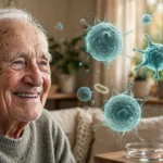 Cell Press study of 28 Japanese participants finds CD4 cytotoxic T cells rise from 4% in 70s-90s to 9.6% centenarians, 17.6% supercentenarians with clonal expansion.