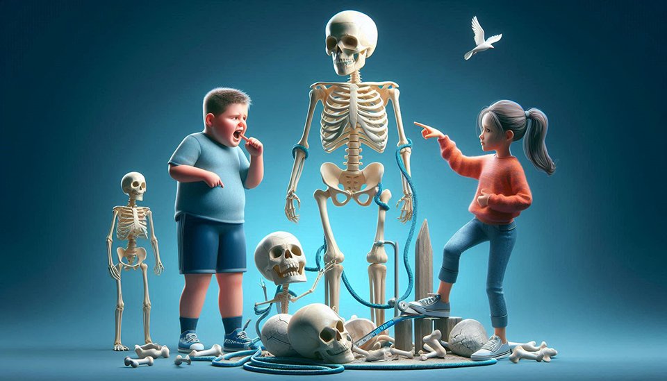 Persistent leg pain, limping, frequent falls, joint swelling, reduced activity may indicate bone problems, calcium vitamin D protein and physical activity essential for strong childhood bone development.